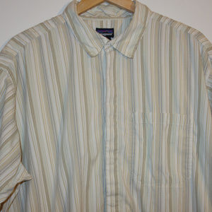 Patagonia Short-Sleeve Button Shirt - Tan Striped